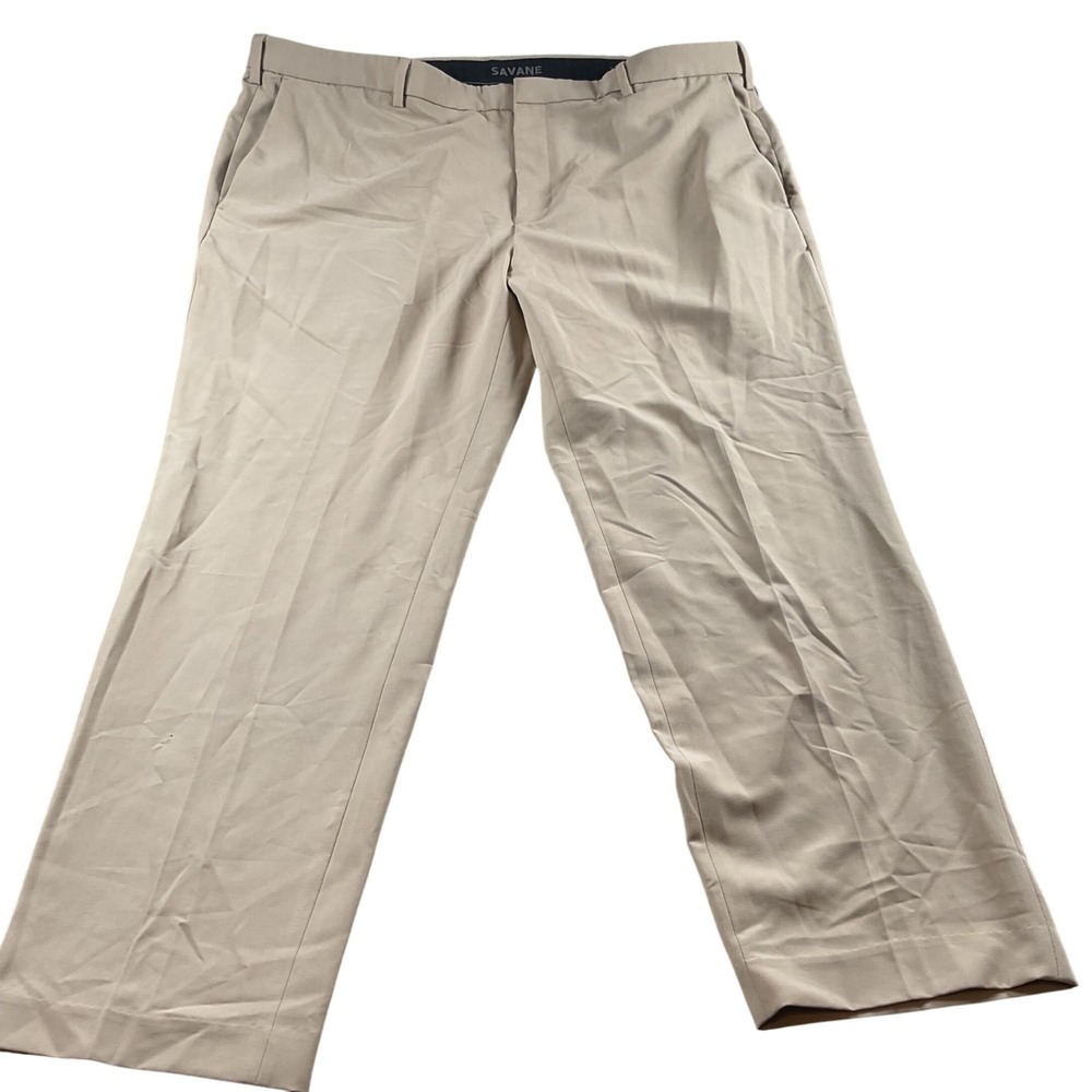 Savane Men's Dress Pants Beige‎ 42x30 Business Casual Office Career